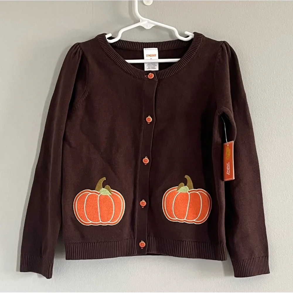 Gymboree Applique Pumpkin Cardigan Sweater